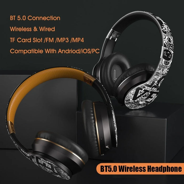 B1 Bluetooth-compatible 5.0 Wireless Sports Headphone Foldable Hands-free Headset Rechargeable Wireless/Wired Headphone Support TF Card/FM - Red - 6