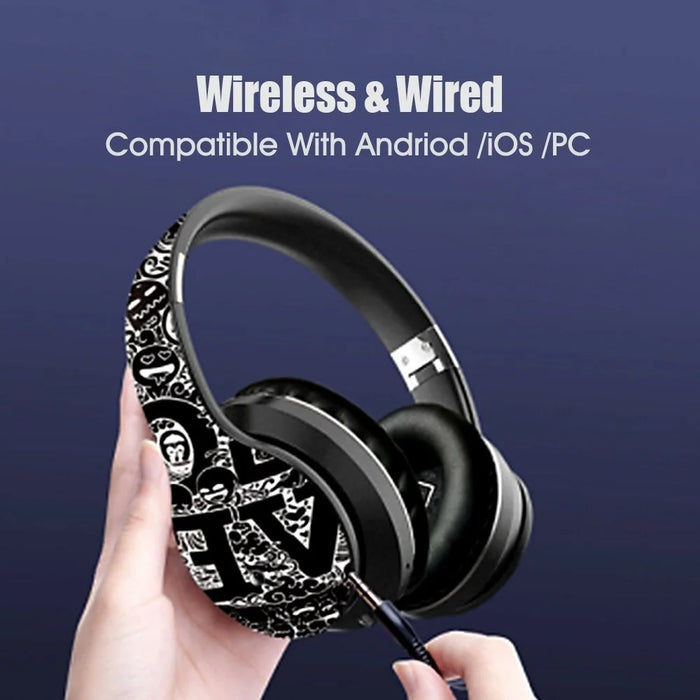 B1 Bluetooth-compatible 5.0 Wireless Sports Headphone Foldable Hands-free Headset Rechargeable Wireless/Wired Headphone Support TF Card/FM - Red - 7