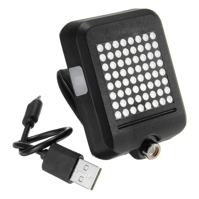MTB Bike Taillight 64LED Intelligent Turn Signal Stoplight Bicycle Projective Warning Light USB Charging Lamp - 1
