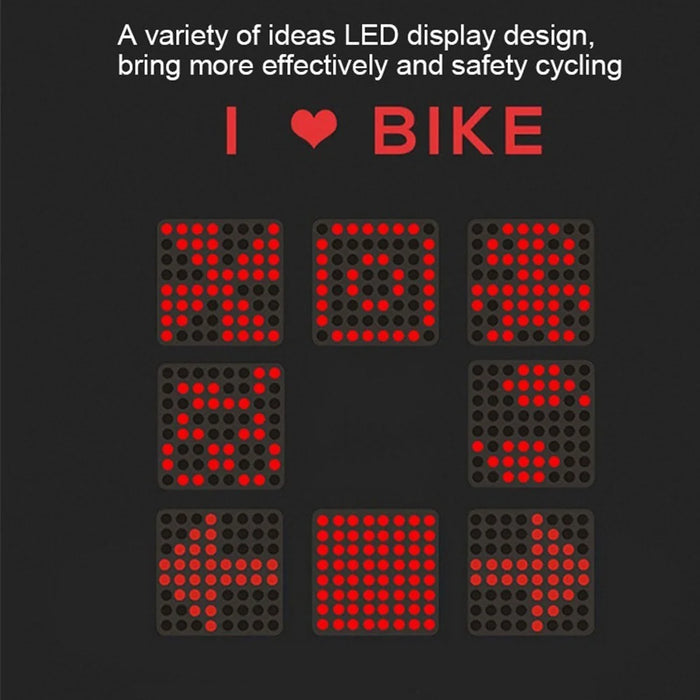 MTB Bike Taillight 64LED Intelligent Turn Signal Stoplight Bicycle Projective Warning Light USB Charging Lamp - 4