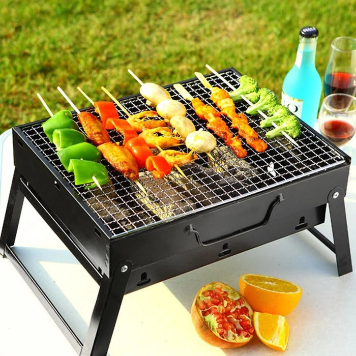 Foldable Charcoal Grill Portable BBQ Grill 13.8x10.6x7.9in for Travel Outdoor Cooking Camping Grill Picnic Patio Backyard - 2