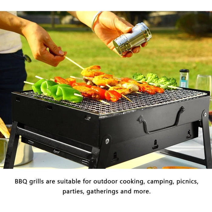 Foldable Charcoal Grill Portable BBQ Grill 13.8x10.6x7.9in for Travel Outdoor Cooking Camping Grill Picnic Patio Backyard - 3