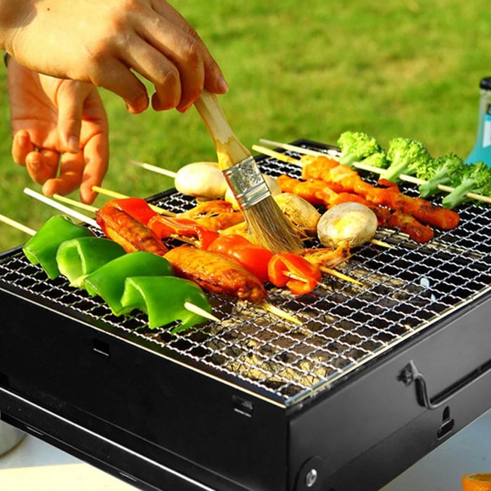 Foldable Charcoal Grill Portable BBQ Grill 13.8x10.6x7.9in for Travel Outdoor Cooking Camping Grill Picnic Patio Backyard - 5