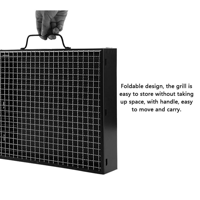 Foldable Charcoal Grill Portable BBQ Grill 13.8x10.6x7.9in for Travel Outdoor Cooking Camping Grill Picnic Patio Backyard - 6