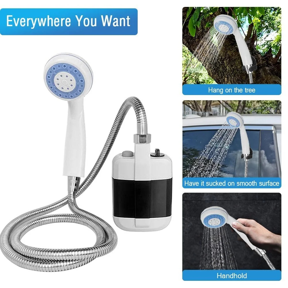 Portable Camping Pet Cleaning Beach Washing Shower 4.9ft Hose Outdoor Shower Device with Rechargeable Pump - 5