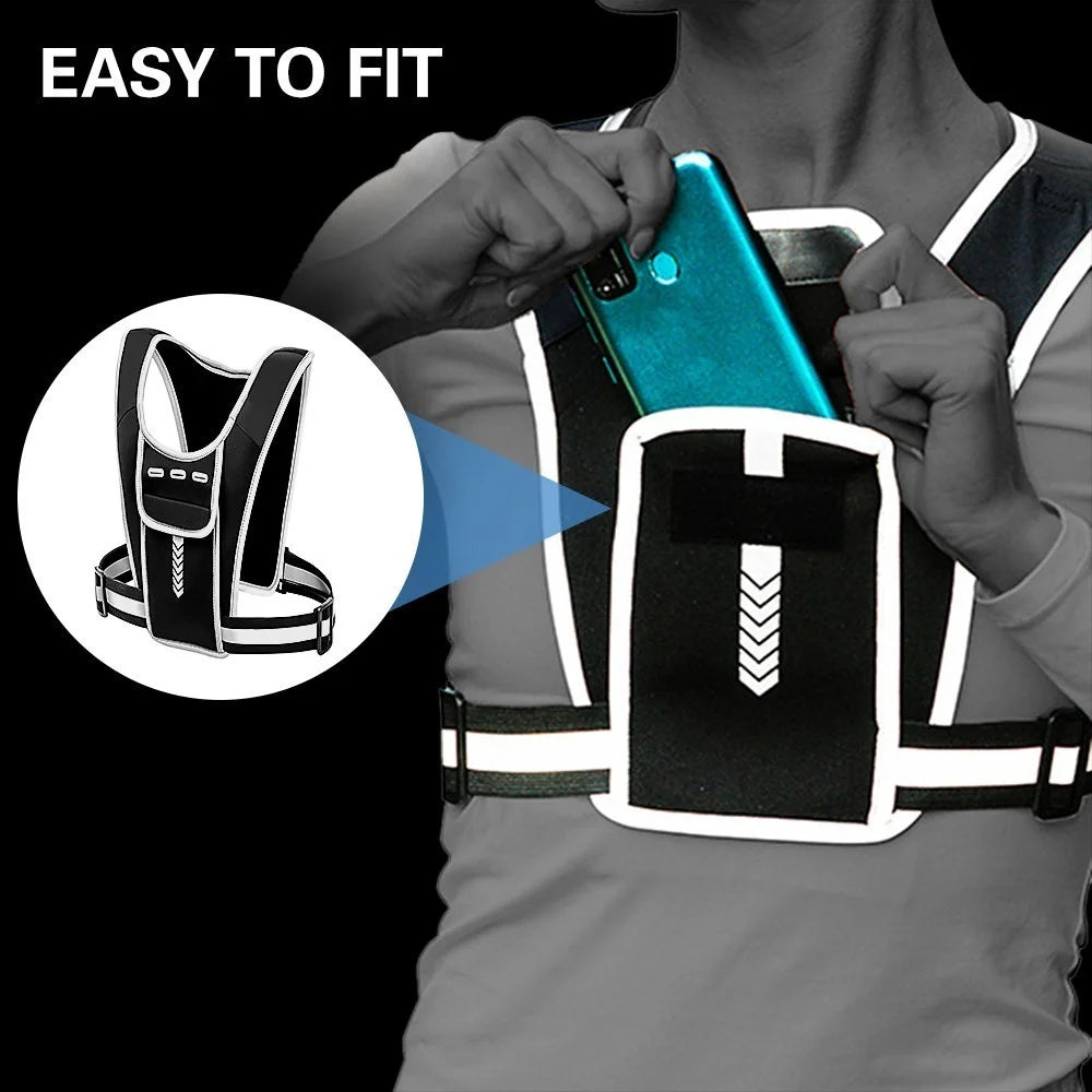 Outdoor Sports Chest Bag Tactical Chest Bag Reflective Vest Workout Gear for Running Hiking Cycling - 3