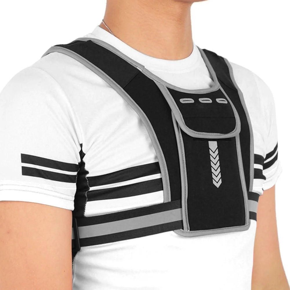 Outdoor Sports Chest Bag Tactical Chest Bag Reflective Vest Workout Gear for Running Hiking Cycling - 4