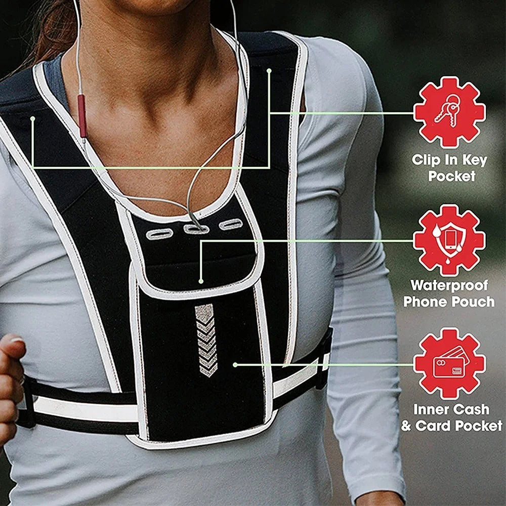 Outdoor Sports Chest Bag Tactical Chest Bag Reflective Vest Workout Gear for Running Hiking Cycling - 7
