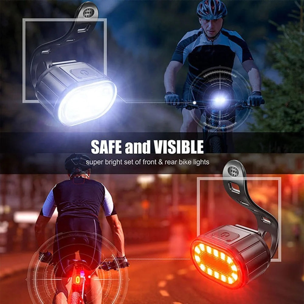 Q3 USB Rechargeable Bike Light Set IPX4 Waterproof Front and Rear Bicycle Lamps for Night Riding, 4+6 Lighting Modes - 4
