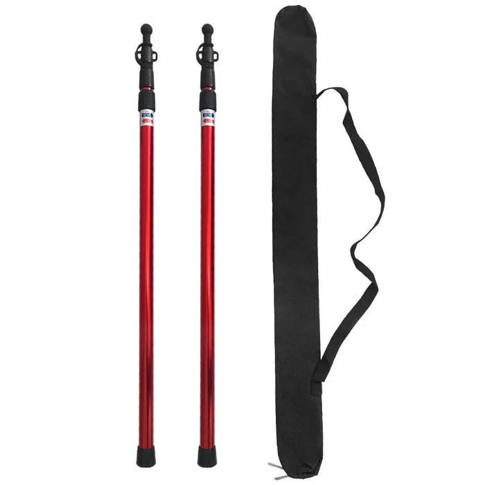 2Pcs Telescoping Tarp Poles Adjustable Tent Poles Lightweight Aluminum Tent Poles Replacement for Camping Backpacking Hammocks Shelters - Red - 4