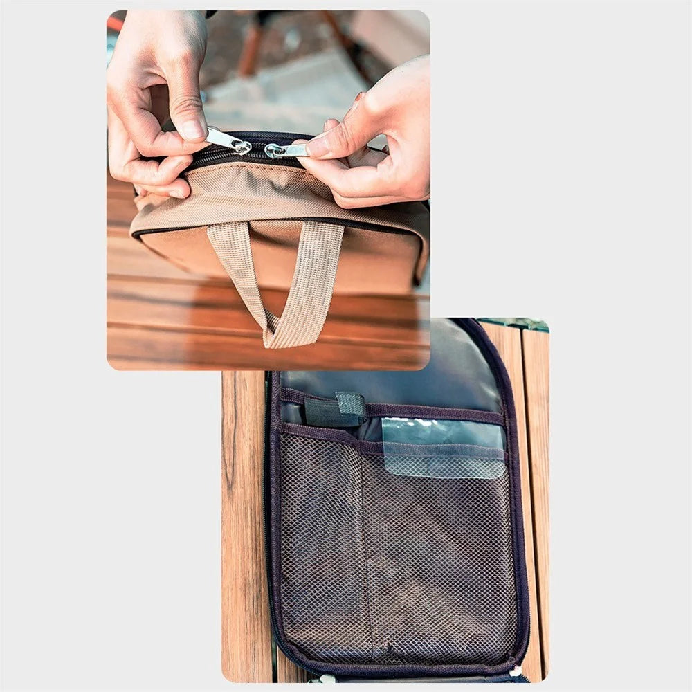 Camping Cookware Storage Bag Backpacking Cooking Utensils Organizer Portable Pouch for BBQ Camp Cookware Kitchen Kit - 6