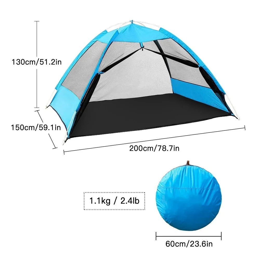 2 Person Pop-up Tent Automatic Instant Setup Family Cabin Tent Beach Leisure Net for Camping Hiking Traveling Mountaineering - 6