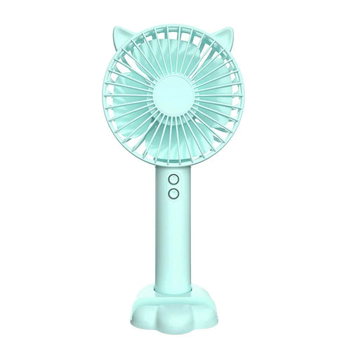 Handheld Portable Fan Battery Operated 3 Speed Personal Fan with Atmosphere Lamp for Travel Office Outdoor - Blue - 1