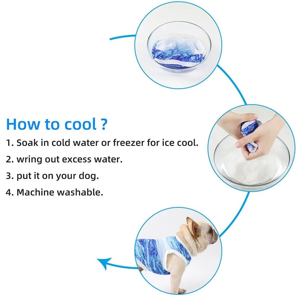 DOGLEMI Pet Summer Cooling Shirt Breathable Vest Puppy Sweatshirt Dog Clothes - M - 7
