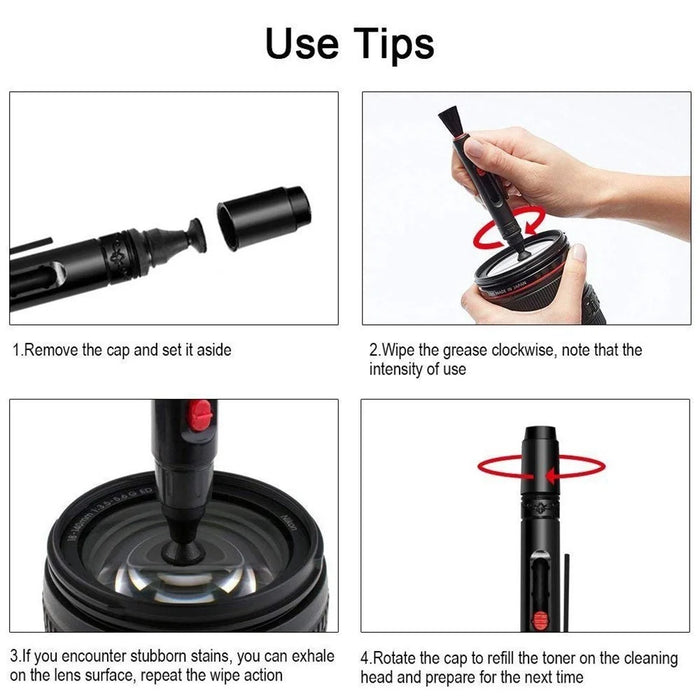 Professional Camera Mobile Phone Cleaning Kit Air Blower Cleaning Swabs Cleaning Pen Wipe Cloth Set - 4