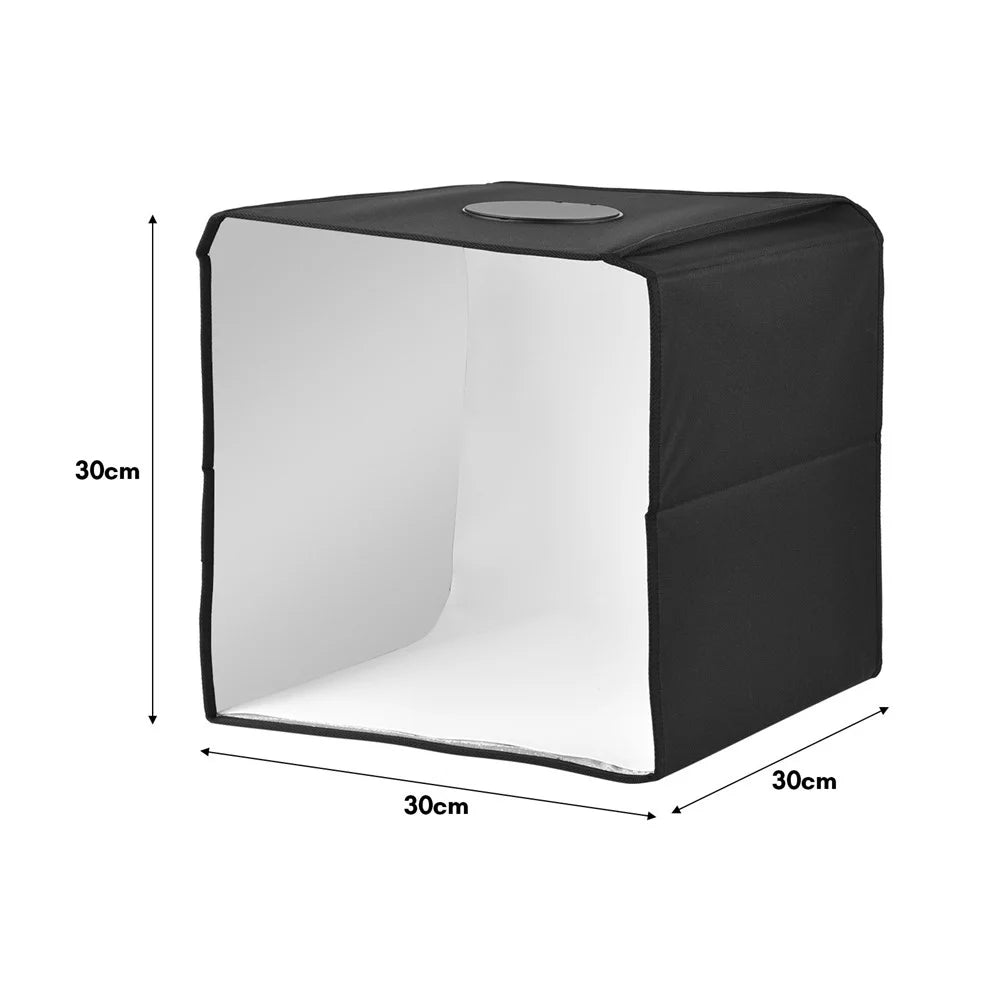 Portable Photo Studio 30 x 30cm/11.8 x 11.8-inch Portable Photo-Box Booth Mini Shooting Tent Kit with 6 Color Photo Backdrops for Product Photography - 7