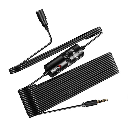 BOYA BY-M1 Microphone Lapel Clip-on Omni-directional Lavalier Condenser Mic with 3.5mm Plug for DSLR Camera Camcorder Smartphone PC - 1