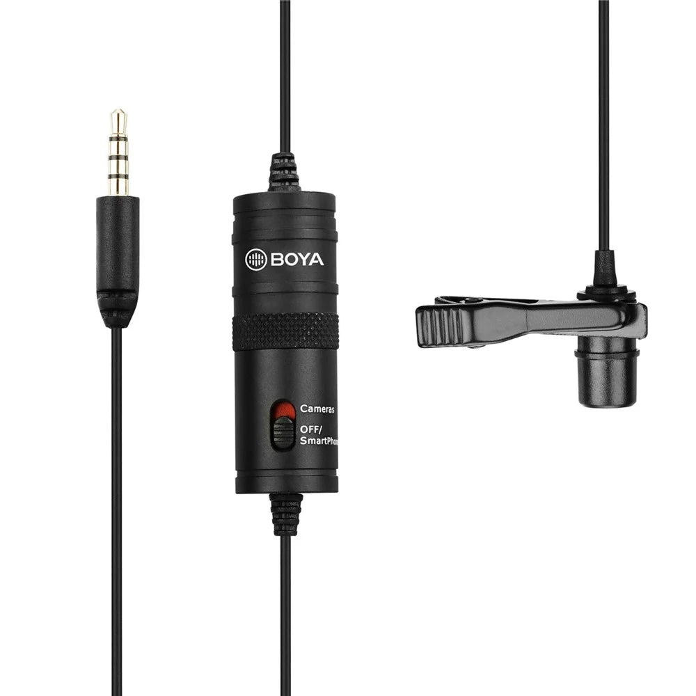 BOYA BY-M1 Microphone Lapel Clip-on Omni-directional Lavalier Condenser Mic with 3.5mm Plug for DSLR Camera Camcorder Smartphone PC - 2
