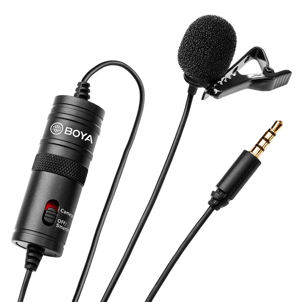 BOYA BY-M1 Microphone Lapel Clip-on Omni-directional Lavalier Condenser Mic with 3.5mm Plug for DSLR Camera Camcorder Smartphone PC - 4