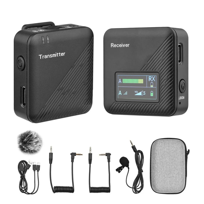 2.4G Wireless Lavalier Microphone System Transmitter Receiver Omnidirectional Portable Mini Mic with Storage Case for Camera Smartphone Vlog Video Recording Interview Live-Streaming - 1