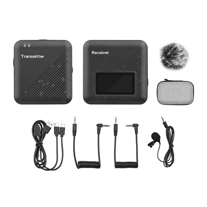 2.4G Wireless Lavalier Microphone System Transmitter Receiver Omnidirectional Portable Mini Mic with Storage Case for Camera Smartphone Vlog Video Recording Interview Live-Streaming - 2