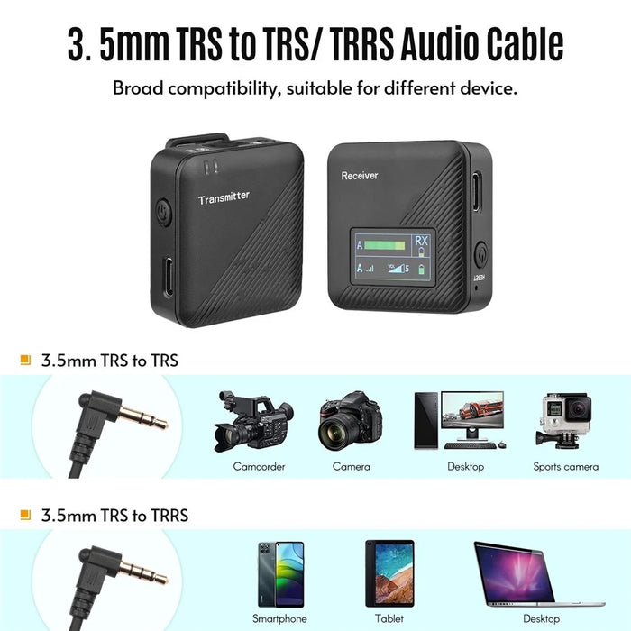 2.4G Wireless Lavalier Microphone System Transmitter Receiver Omnidirectional Portable Mini Mic with Storage Case for Camera Smartphone Vlog Video Recording Interview Live-Streaming - 4