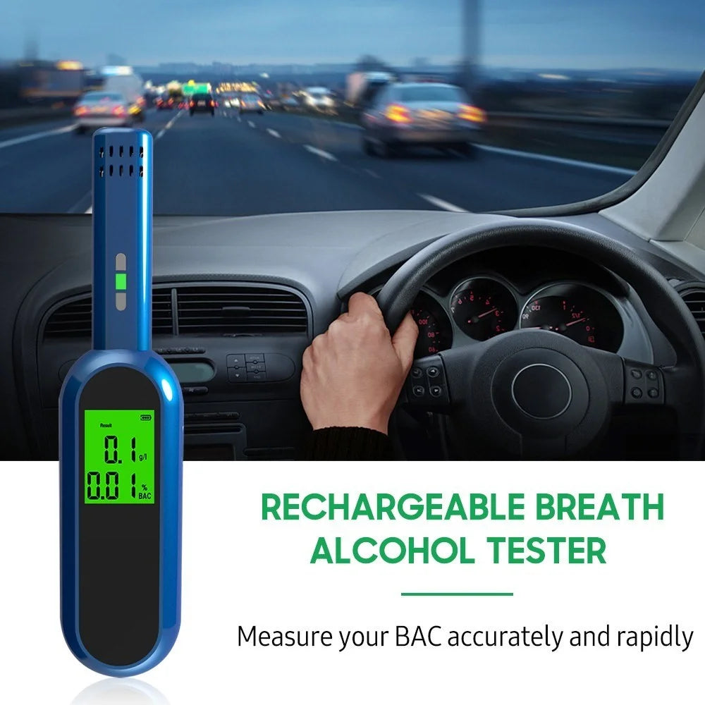 Portable Breath Alcohol Tester with LCD Screen Digital Breathalyzer Blowing Alcohol Tester Hand-held Drunk Driving Detection Gauge Battery Powered (No FDA, BPA-Free) - 4