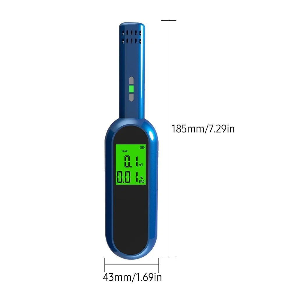 Portable Breath Alcohol Tester with LCD Screen Digital Breathalyzer Blowing Alcohol Tester Hand-held Drunk Driving Detection Gauge Battery Powered (No FDA, BPA-Free) - 7
