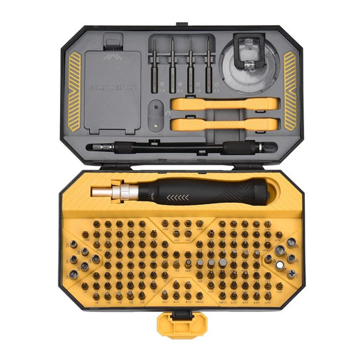 JAKEMY 145Pcs Multifunctional Screwdriver Bits Socket Set Portable High Precision Drive Socket Set Premium H4x28mm CR-V Alloy Steel Bits Kit with Magnetic Soft Pad for Home Electronics Maintenance - 1