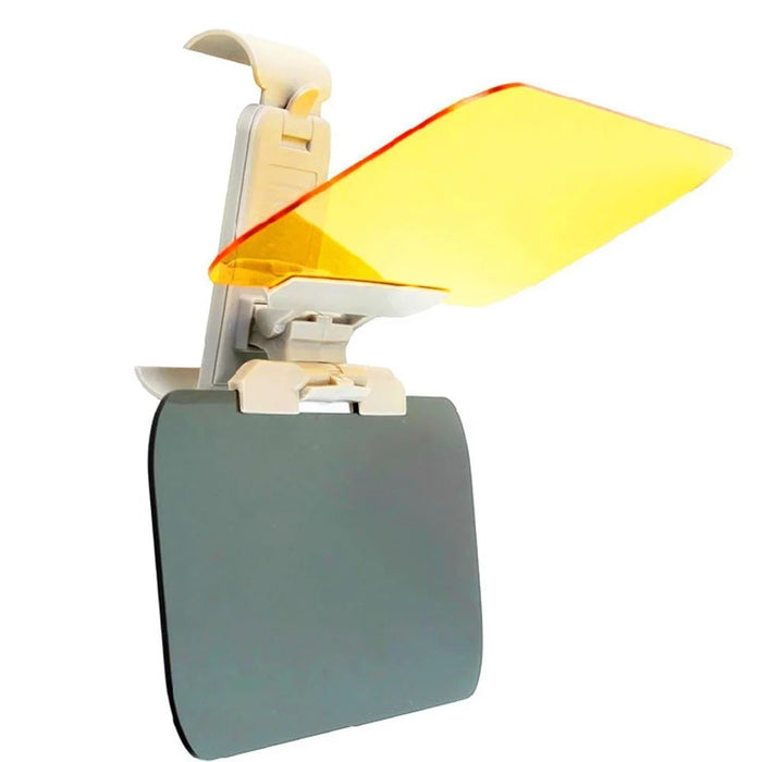 2-in-1 Car Anti-Dazzling Sun Visor for Day and Night Anti-Glaring Durable Sun Protection Vehicle Windshield Sunshade UV Blocker for Safety Driving - 1