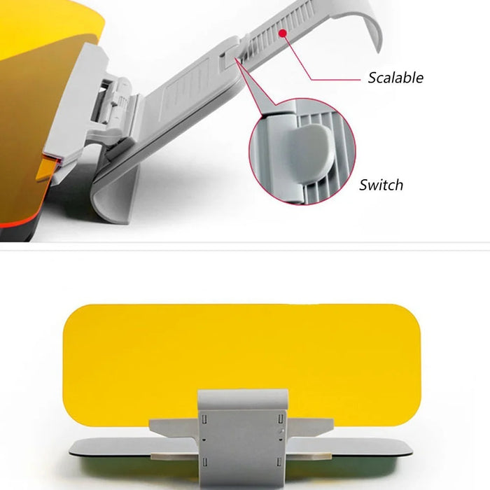 2-in-1 Car Anti-Dazzling Sun Visor for Day and Night Anti-Glaring Durable Sun Protection Vehicle Windshield Sunshade UV Blocker for Safety Driving - 3