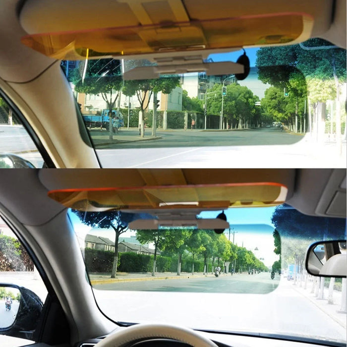 2-in-1 Car Anti-Dazzling Sun Visor for Day and Night Anti-Glaring Durable Sun Protection Vehicle Windshield Sunshade UV Blocker for Safety Driving - 5