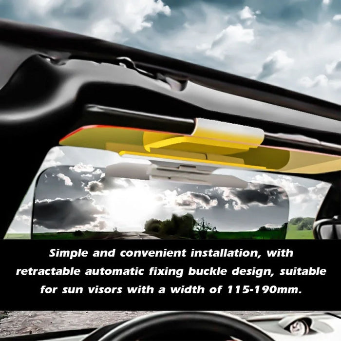 2-in-1 Car Anti-Dazzling Sun Visor for Day and Night Anti-Glaring Durable Sun Protection Vehicle Windshield Sunshade UV Blocker for Safety Driving - 7