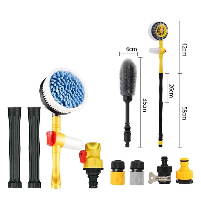 Car Wash Brush High-pressure Foam Car Cleaning Kit 360-degree Spin Car Wash Mop Detachable and Extendable Scrub Brush for Car Home Cleaning and Garden Use - 5