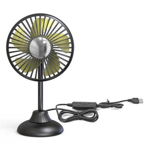 Portable Mini Car Fan Low Noise Powerful Silent Fan 3 Speeds Settings 360-degree Rotation Car Desk Fan for Car/Home/Office/Travel - Black - 1