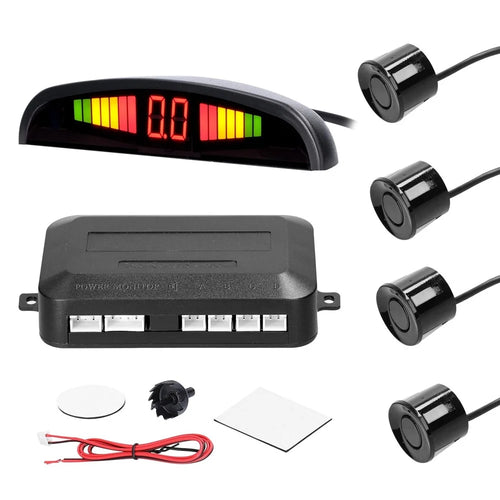 Car Parking Sensor Warning Buzzer Rear Reversing Radars System with 4 Parking Sensors Distance Detection LED Distance Display - Black - 1