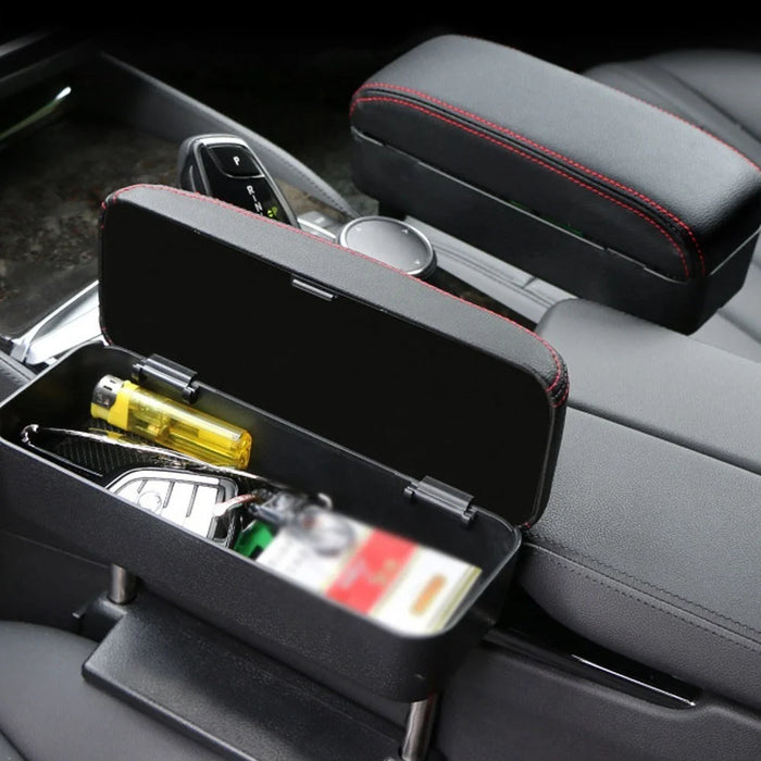 Waterproof Anti-stains Surface Car Armrest Support Adjustable Height Durable Elbow Rest Cushion Arm Rest Box Pad Center Console Storage Organizer - Beige - 3