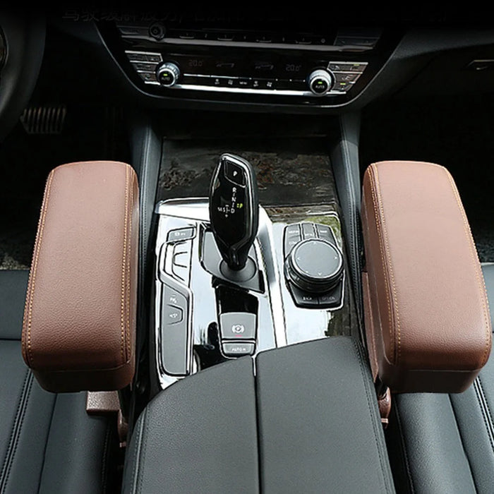 Waterproof Anti-stains Surface Car Armrest Support Adjustable Height Durable Elbow Rest Cushion Arm Rest Box Pad Center Console Storage Organizer - Beige - 7