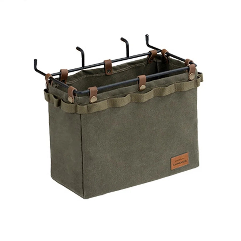 SUNDICK Outdoor Camping Desk Side Hangings Foldable Storage Bag Outdoor Picnic Portable Storage Bag Multifunctional Large Capacity Basket Organizer - Green - 1