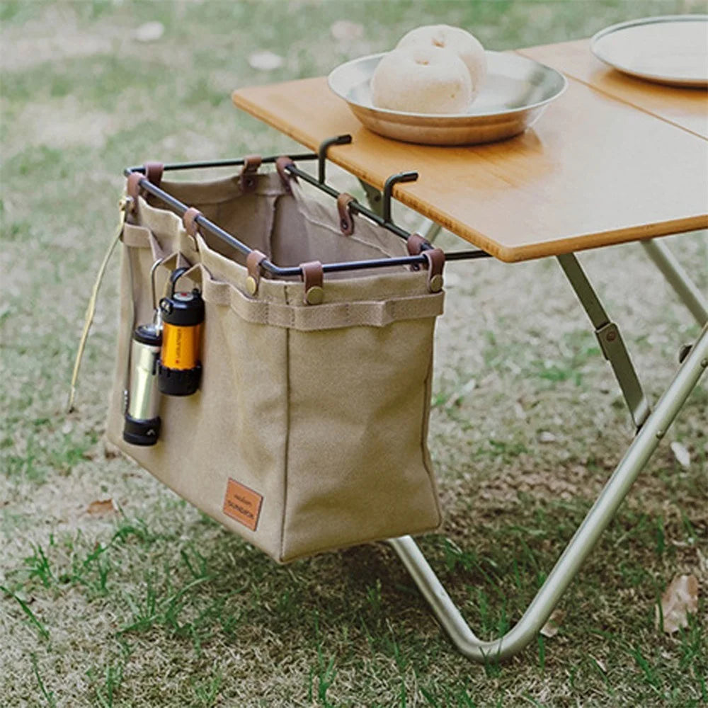 SUNDICK Outdoor Camping Desk Side Hangings Foldable Storage Bag Outdoor Picnic Portable Storage Bag Multifunctional Large Capacity Basket Organizer - Green - 3