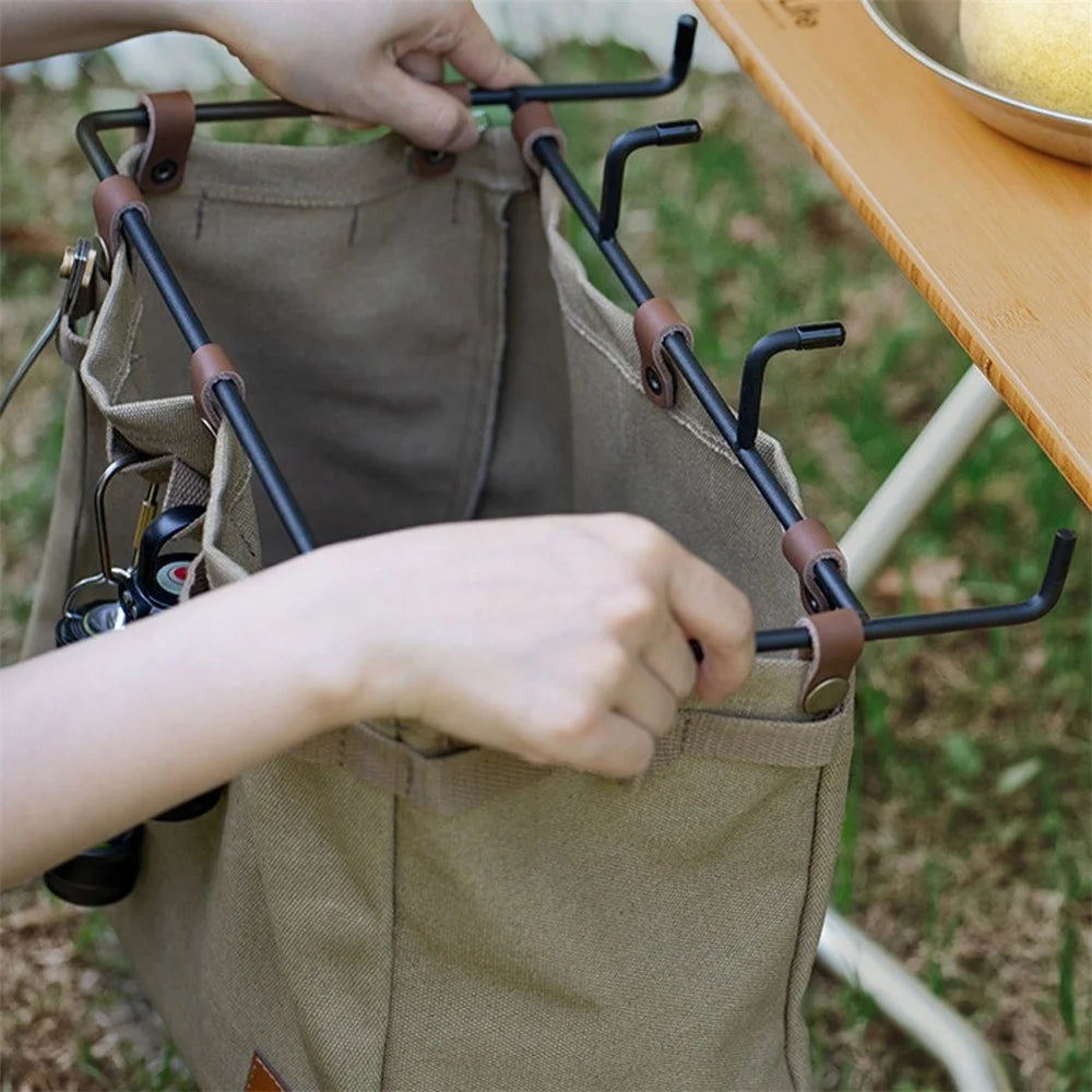 SUNDICK Outdoor Camping Desk Side Hangings Foldable Storage Bag Outdoor Picnic Portable Storage Bag Multifunctional Large Capacity Basket Organizer - Green - 4