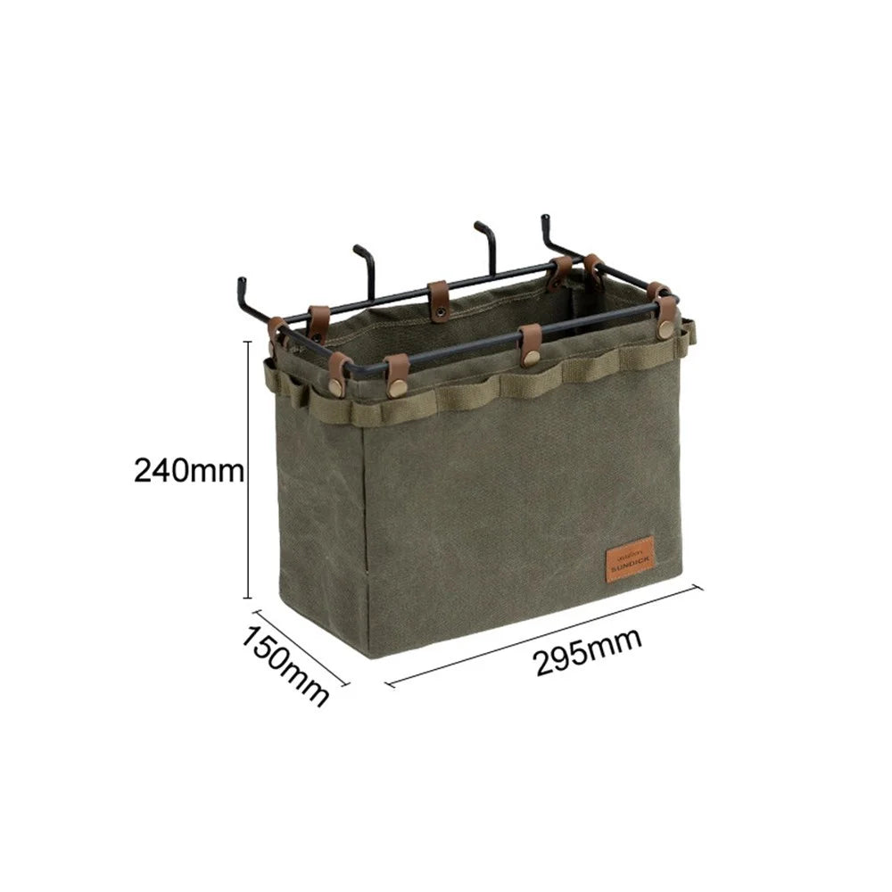 SUNDICK Outdoor Camping Desk Side Hangings Foldable Storage Bag Outdoor Picnic Portable Storage Bag Multifunctional Large Capacity Basket Organizer - Green - 6