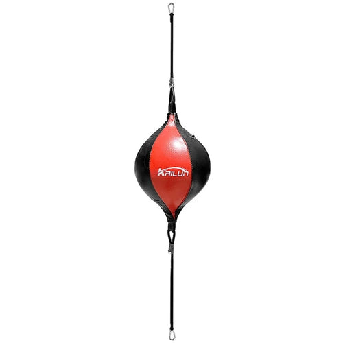 KRILUN Boxing Ball Speed Punching Bag PU Leather MMA Muay Thai Training Striking Bag with Pump - Black  /  Red - 1