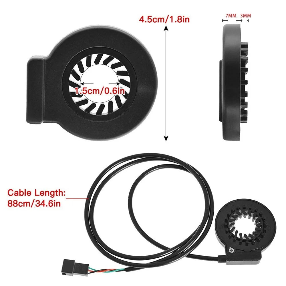 Electric Bike Pedal Assist Hall Sensor Speed Sensor Bicycle Accessory for Electric Bicycle / EBike Kit - Black - 7