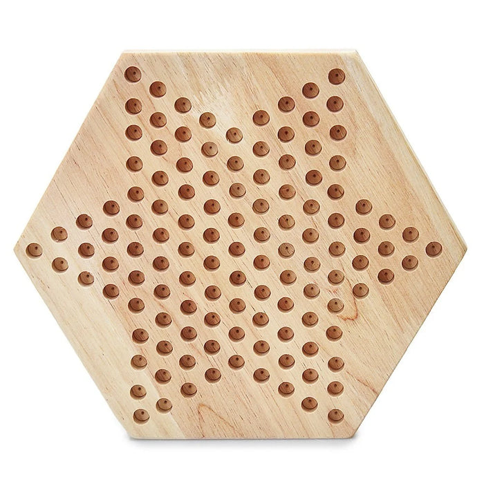 Chinese Checker Classic Original Game Set Rubber Wooden Board Game Strategy Game for Kids Adults - 7