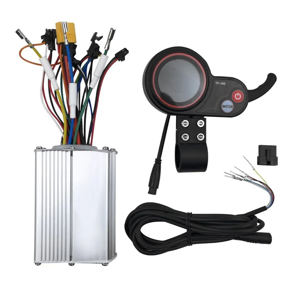 Electric Scooter Motor Controller 48V 20A Aluminium Alloy E-Bike Brushless Motor Controller with Waterproof LCD Display Control Panel - Type 1 - 1