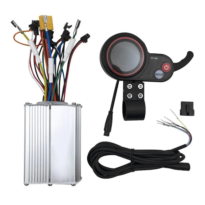 Electric Scooter Motor Controller 48V 20A Aluminium Alloy E-Bike Brushless Motor Controller with Waterproof LCD Display Control Panel - Type 1 - 1