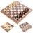 3-in-1 Multifunctional Wooden Chess Set Folding Chessboard Game Draughts Backgammon Set Educational Toy - 1