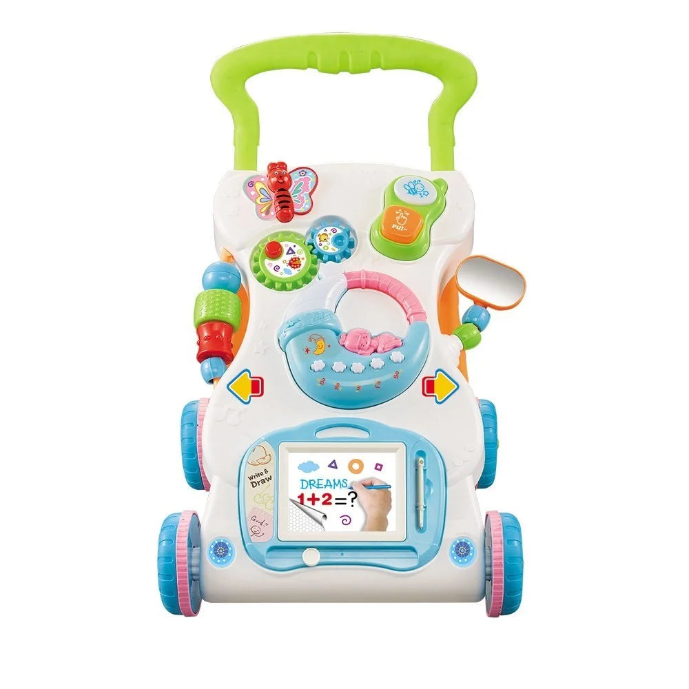 Multifunctional Toddler Trolley Sit-to-Stand Baby Learning Walk Music Toy with Adjustable Height - 4