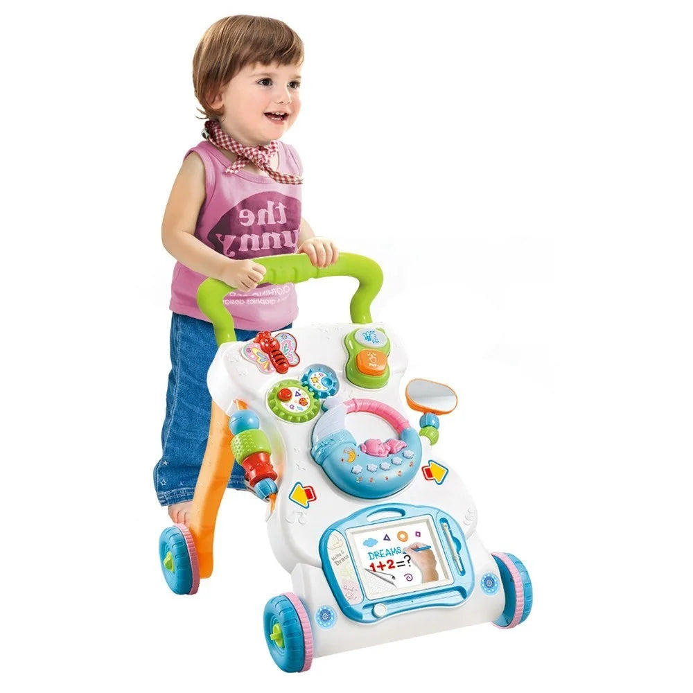 Multifunctional Toddler Trolley Sit-to-Stand Baby Learning Walk Music Toy with Adjustable Height - 6